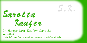 sarolta kaufer business card